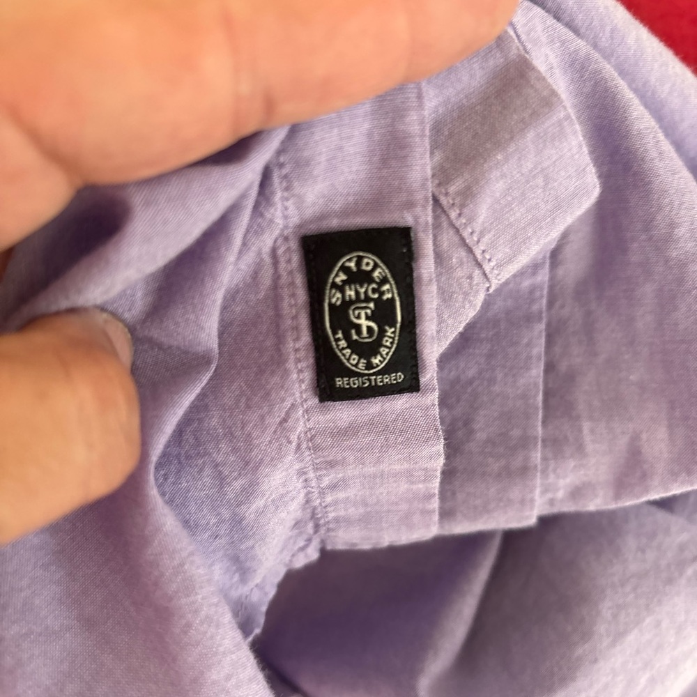 Todd Snyder lavender cotton button down shirt size large - Picture 3 of 7